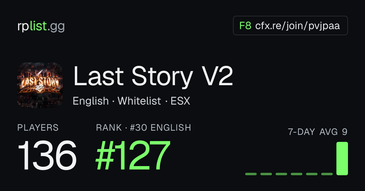 Last Story V2 — FiveM GTA RP server: Discord & join link · rplist